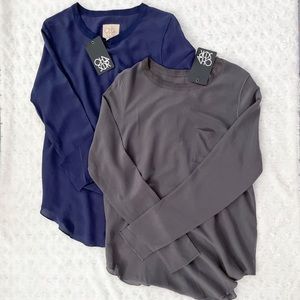 NWT- CHASER bundle semi sheer pocket long sleeve tops